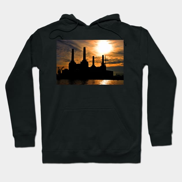 Battersea Power Station River Thames London Hoodie by AndyEvansPhotos